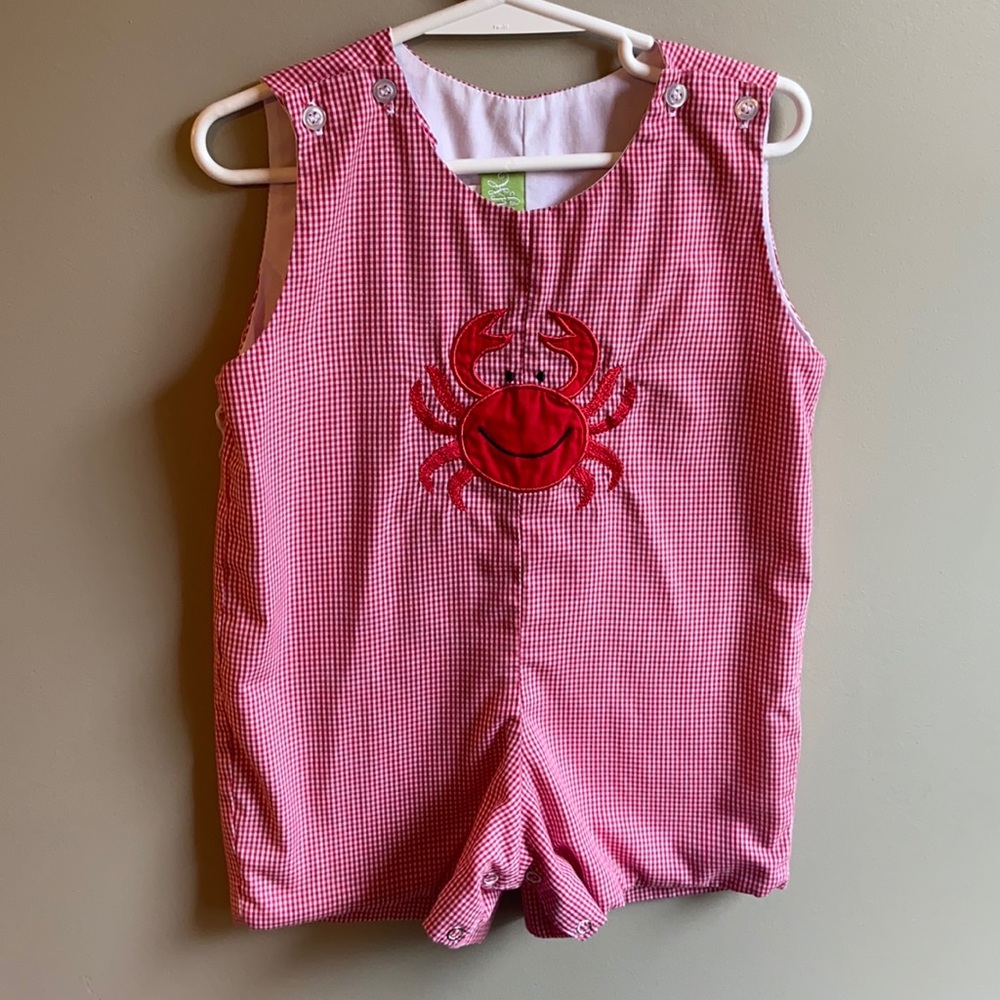 Classic Whimsy 24m Red and White Jon Jon with Crab